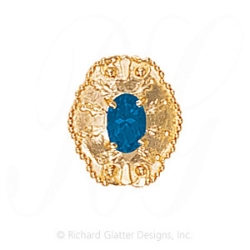 GS434 BT - 14 Karat Gold Blue Topaz Slide 